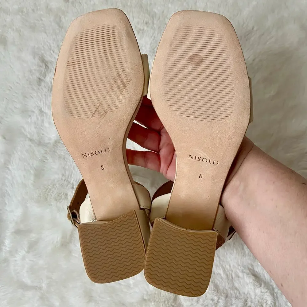 Nisolo Ivory Stella Go-To Block Heel Sandal Size 8